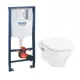Готовый набор для подвесного унитаза hansgrohe GladeLake S с инсталляцией HG-PR172, белый