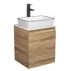 Тумба Bau Dream Blackwood 50 с дверцей SD3059, раковина BAU Hotel Black Rand 48x37, смеситель для раковины высокий Hotel Black, черный