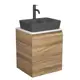 Тумба Bau Dream Blackwood 50 с дверцей SD3183, раковина BAU Cerama 48x37 темно-серая матовая, смеситель Hotel Dream Black, нерж. сталь, черный