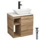 Тумба Bauedge Bau Dream Blackwood 60 правая раковина BAU Spectrum mini 47x24 смеситель для раковины высокий Hotel Black черный выпуск клик клак черный