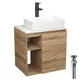 Тумба Bauedge Bau Dream Blackwood 60 правая раковина BAU Hotel 48x37 смеситель для раковины высокий Hotel Black черный выпуск клик клак черный