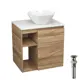 Тумба Bauedge Bau Dream Blackwood 60 правая раковина Crystal 40x40 выпуск клик клак черный