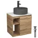 Тумба Bauedge Bau Dream Blackwood 60 правая раковина BAU Element D41 темно-серая смеситель Hotel Black черный выпуск клик клак черный