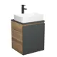 Тумба Bauedge Bau Dream Blackwood 50 графит раковина BAU Hotel 48x37 смеситель для раковины высокий Hotel Black черный