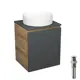Тумба Bauedge Bau Dream Blackwood 50 графит раковина круглая D41 выпуск клик клак белый