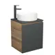 Тумба Bauedge Bau Dream Blackwood 50 графит раковина круглая D41 смеситель для раковины высокий Hotel Black черный
