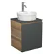 Тумба Bauedge Bau Dream Blackwood 50 графит раковина BAU Element Cristal D40 белая смеситель Hotel Dream нерж. сталь