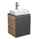 Тумба Bauedge Bau Dream Blackwood 50 графит раковина Cerama 48x37 белая смеситель Hotel Still нерж. сталь