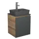 Тумба Bauedge Bau Dream Blackwood 50 графит раковина Cerama 48x37 темно-серая матовая смеситель Hotel Still нерж. сталь