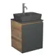 Тумба Bauedge Bau Dream Blackwood 50 графит раковина BAU Cerama 48x37 темно-серая матовая смеситель Hotel Dream нерж. сталь