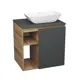 Тумба Bauedge Bau Dream Blackwood 60 правая графит раковина Spectrum mini 47x24