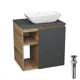 Тумба Bauedge Bau Dream Blackwood 60 правая графит раковина Spectrum mini 47x24 выпуск клик клак черный