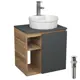 Тумба Bauedge Bau Dream Blackwood 60 правая графит раковина Element Cristal D40 белая смеситель Hotel Still нерж. сталь выпуск клик клак белый
