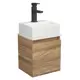 Тумба Bauedge Bau Dream Blackwood 35 SD4397 с ящиком, раковина Cerama Mini 33x28, белая, смеситель Hotel Black, черный