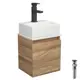 Тумба Bauedge Bau Dream Blackwood 35 SD4405 с ящиком, раковина Cerama Mini 33x28, белая, смеситель Hotel Black, черный, выпуск клик клак черный