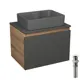 Комплект: тумба Bauedge Bau Dream Blackwood графит 60 BD2868 1 ящик раковина Cerama 48x37 темно-серая выпуск клик клак белый