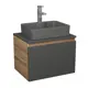 Комплект: тумба Bauedge Bau Dream Blackwood графит 60 BD2864 1 ящик раковина BAU Cerama 48x37 темно-серая смеситель Hotel Stil нерж сталь