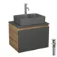 Комплект: тумба Bauedge Bau Dream Blackwood графит 60 BD2874 1 ящик раковина BAU Cerama 48x37 темно-серая смеситель Hotel Dream выпуск клик клак