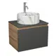 Комплект: тумба Bauedge Bau Dream Blackwood графит 60 1 ящик раковина круглая накладная BAU Element D41 мрамор смеситель Hotel Dream нерж сталь