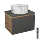 Комплект: тумба Bauedge Bau Dream Blackwood графит 60 1 ящик раковина круглая накладная Element D41 мрамор выпуск клик клак белый