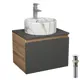 Комплект: тумба Bauedge Bau Dream Blackwood графит 60 1 ящик раковина круглая накладная Element D41 мрамор смеситель Hotel Stil выпуск клик клак