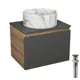 Комплект: тумба Bauedge Bau Dream Blackwood графит 60 1 ящик раковина круглая накладная Element D41 мрамор выпуск клик клак черный
