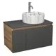 Комплект: тумба подвесная Bauedge Bau Dream Blackwood графит 80 1 ящик раковина накладная BAU Element D41 мрамор смеситель Hotel Dream нерж сталь