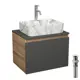Комплект: тумба Bauedge Bau Dream Blackwood графит 60 1 ящик раковина прямоугольная BAU Cerama 48x37 мрамор смеситель Hotel Dream выпуск клик клак бел