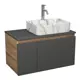 Комплект: тумба подвесная под раковину Bauedge Bau Dream Blackwood графит 80 1 ящик раковина BAU Cerama 48x37 мрамор смеситель Hotel Dream