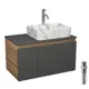 Комплект: тумба подвесная под раковину Bauedge Bau Dream Blackwood графит 80 1 ящик раковина BAU Cerama 48x37 смеситель Hotel Dream выпуск белый