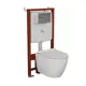 Комплект инсталляции Bauedge Bau Ideal E458103-BL0001-E00101, с унитазом безободковым Dream клавиша Strike, хром