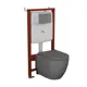 Комплект инсталляции Bauedge Bau Ideal E458103-BL0001-HQ2-DG-E00107, унитаз безободковый Dream торнадо Hurricane2 темно-серый матовый