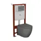 Комплект инсталляции Bauedge Bau Ideal E458103-BL0001-HQ2-DG-E00113, с унитазом безободковым Dream торнадо Hurricane-2 темно-серый матовый, хром
