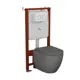 Комплект инсталляции Bauedge Bau Ideal E458103-BL0001-HQ2-DG-E00116, унитаз безободковый Dream торнадо Hurricane-2 темно-серый матовый белый/хром