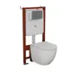 Комплект инсталляции Bauedge Bau Ideal E458103-BL0001-HQ3-E00114, с унитазом безободковым Dream Hurricane3 клавиша Round Gun gray