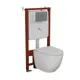 Комплект инсталляции Bauedge Bau Ideal E458103-BL0001-HQ3-E00118, с унитазом безободковым Dream Hurricane3 клавиша Wheel антивандальная