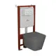 Комплект инсталляции Bauedge Bau Ideal E458103-BS0001-HQ2-DG-E00104, с унитазом безободковым Stil Hurricane-2 темно-серый клавиша Strike