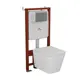 Комплект инсталляции Bauedge Bau Ideal E458103-BS0001-HQ2-E00107, унитаз безободковый Stil торнадо Hurricane-2 клавиша Light нержавеющая Сталь