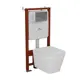 Комплект инсталляции Bauedge Bau Ideal E458103-BS0001-HQ2-E00113, с унитазом безободковым Stil 52x36 Hurricane-2 клавиша Round, хром