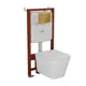 Комплект инсталляции Bauedge Bau Ideal E458103-BS0001-HQ2-E00108, унитаз безободковый Stil Hurricane2 клавиша Light нержавеющая сталь золото