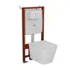 Комплект инсталляции Bauedge Bau Ideal E458103-BS0001-HQ3-E00116, с унитазом безободковым Stil Hurricane3 клавиша Round, белый/хром