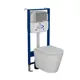 Комплект инсталляции Bauedge Bau Aquanika 10.702.450.00.00-BK0001-HQ2-01.02.10, с унитазом безободковым Bau Nimb торнадо Hurricane-2 клавиша