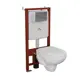 Комплект инсталляции Bauedge Bau Ideal E458103-30745-E00117, с унитазом безободковым Rio Luxe 52x35 клавиша Wheel антивандальная, хром