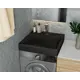 Раковина над стиральной машиной Bauedge Stil MRY0001 кварцевая в Комплект с выпуском и кронштейнами, черный металлик