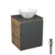 Тумба Bauedge Bau Dream Blackwood 50 графит раковина Crystal 40x40 выпуск клик клак белый