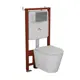 Комплект инсталляции Bauedge Bau Ideal E458103-BK0001-HQ2-E00105 унитаз безободковый Nimb Hurricane-2 клавиша Light, нержавеющая сталь хром