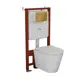 Комплект инсталляции Bauedge Bau Ideal E458103-BK0001-HQ2-E00108 с унитазом безободковым Nimb торнадо обр потока Hurricane 2 клавиша Light
