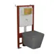 Комплект инсталляции Bauedge Bau Ideal E458103-BS0001-HQ2-DG-E00108, с унитазом безободковым Stil Hurricane-2 темно-серый клавиша Light золото