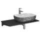 Комплект: Столешница Кварц 80 См С Кроншт Черн + Раковина Bau Stil Black White 50x40 Смеситель Хром Hotel Still Выпуск И Сифон Bau Nimb Хром
