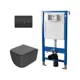 Комплект инсталляция и унитаз POINT Меркурий PN41831GM PN48376BC цвет кнопки черный цвет чаши Серый